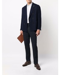 Lardini Double Breasted Wool Blazer