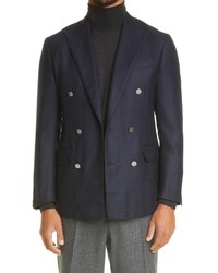 Thom Sweeney Double Breasted Wool Cashmere Twill Sport Coat
