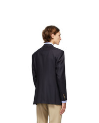 Husbands Navy Twill Double Breasted Blazer