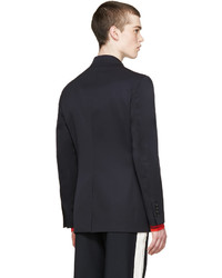 Raf Simons Navy Wool Double Breasted Blazer