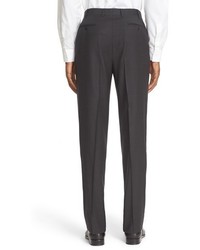 Canali 13000 Regular Fit Flat Front Solid Wool Trousers