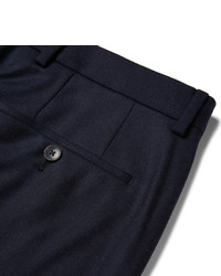 Hugo Boss Blue Genesis Slim Fit Virgin Wool Flannel Trousers