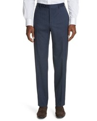 Canali Cavaltry Solid Stretch Wool Trousers