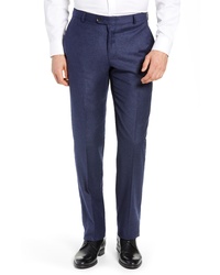Hickey Freeman Classic Fit Solid Flannel Trousers