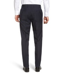 JB Britches Flat Front Solid Wool Trousers