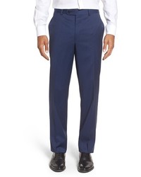 Riviera Flat Front Solid Wool Trousers