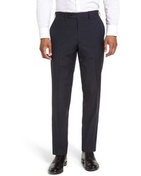 JB Britches Flat Front Solid Wool Trousers