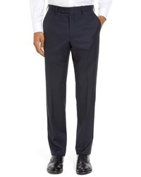 JB Britches Flat Front Solid Wool Trousers