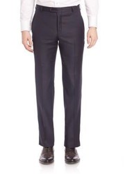 Hickey Freeman Flat Front Wool Trousers
