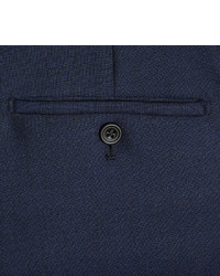 Kingsman Navy Slim Fit Wool And Mohair Blend Tuxedo Trousers
