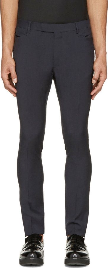 Lanvin Navy Wool Skinny Trousers | Where to buy & how to wear