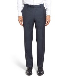 BOSS Leenon Flat Front Solid Wool Trousers