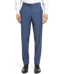 Ted Baker London Jerome Flat Front Solid Wool Cotton Trousers