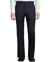 Armani Collezioni Micro Textured Wool Trousers Navy