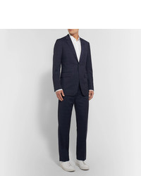 Gabriela Hearst Navy Martin Slim Fit Checked Wool Trousers