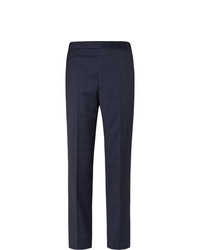 Gabriela Hearst Navy Martin Slim Fit Checked Wool Trousers