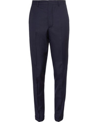 Ami Navy Tapered Wool Suit Trousers