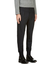 Paul Smith Navy Wool Pleated Trousers