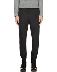 Paul Smith Navy Wool Pleated Trousers