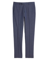 Zanella Parker Straight Leg Wool Trousers In Navy At Nordstrom
