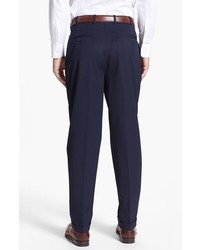 JB Britches Pleated Super 100s Worsted Wool Trousers