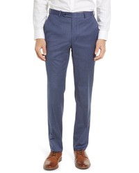 PETER MILLA R Tailored Stretch Wool Dress Pants In Mid Blue At Nordstrom