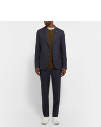 Gant Rugger Blue Smarty Slim Fit Wool Hopsack Suit Trousers