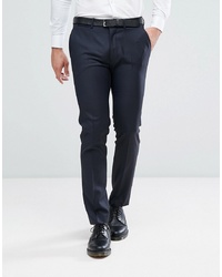 ASOS DESIGN Skinny Suit Trouser In Navy 100% Wool
