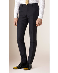 Burberry Slim Fit Mohair Wool Tailored Trousers