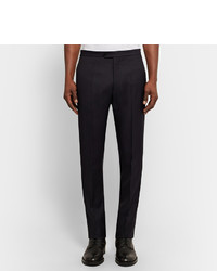 Maison Margiela Slim Fit Satin Trimmed Wool And Mohair Blend Twill Trousers