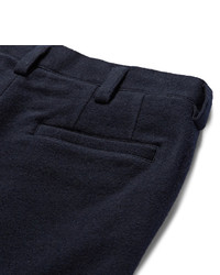 Blue Blue Japan Slim Fit Stretch Cotton And Wool Blend Flannel Trousers