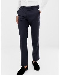 ASOS DESIGN Slim Tuxedo Suit Trousers In Navy 100% Wool