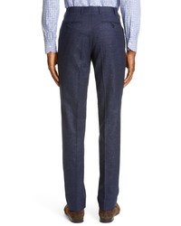 Canali Solid Stretch Wool Cotton Dress Pants