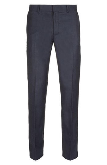 Topman Navy Skinny Fit Wool Blend Pants Dark Blue 36 X | Where to buy ...