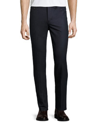 Luciano Barbera Wool Slim Trousers Navy