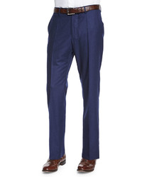 Incotex Woolcashmere Flannel Trousers Navy