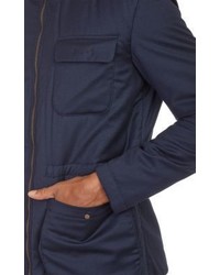 Armani Collezioni Cashmere Blend Field Jacket Blue