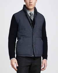Vince Down Quilted Puffer Vest Navy