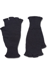 Margaret Howell Mhl Ribbed Wool Fingerless Gloves
