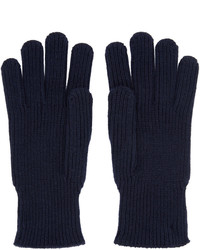 Moncler Navy Knit Gloves