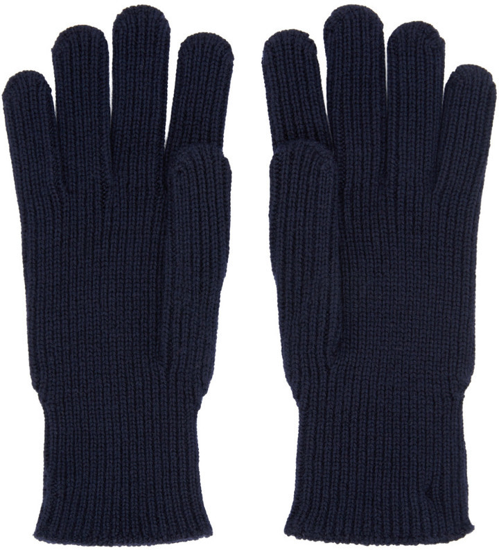 navy wool gloves