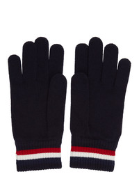 Moncler Navy Wool Corporate Gloves