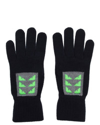 Fendi Navy Wool Little Bag Bugs Gloves