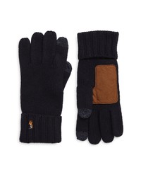 ZZDNU POLO Signature Merino Wool Tech Gloves In Navy At Nordstrom