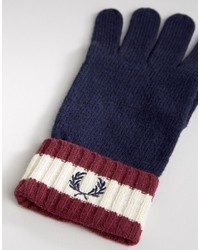 Fred Perry Tipped Gloves In Lambswool