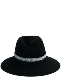 Maison Michel Virginie sequin-detail fedora hat - Black