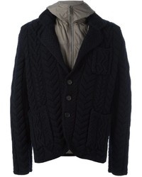 Canali Layered Cable Knit Jacket
