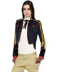 Dsquared2 Cropped Military Style Wool Twill Jacket