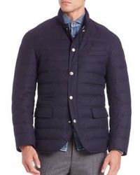 Brunello Cucinelli Wool Silk Cashmere Blend Padded Jacket