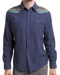Micros Meadow Long Sleeve Flannel Shirt With Flap Pockets